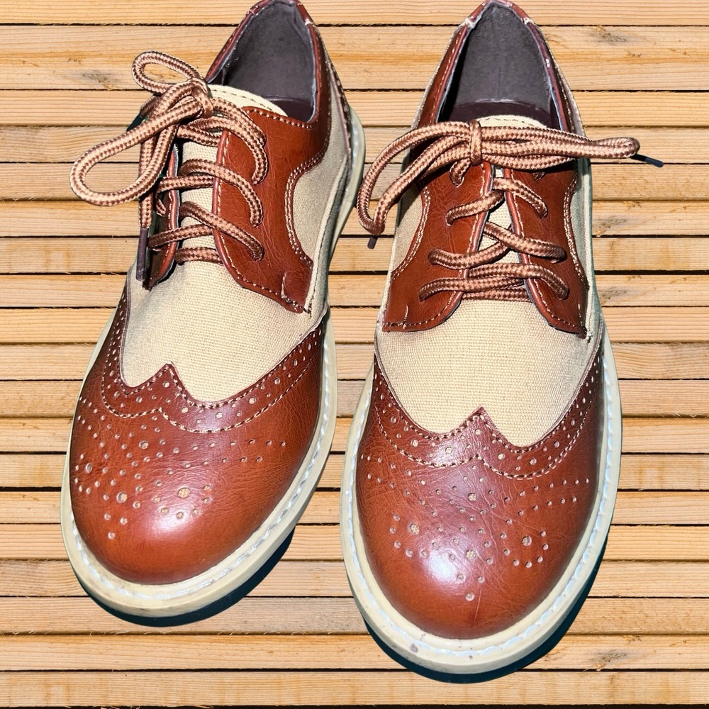 Kenneth Cole Take Fair Wingtip Oxford, Size 13.5 - Brown NEW